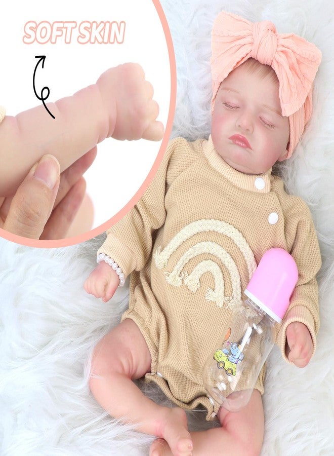 Ecore Fun Lifelike 18 Inch Reborn Doll- Realistic 18" Sleeping Baby Dolls Soft Body Real Life Doll Playset Includes Dolls, Outfits, Pacifier, Bottle, Diaper & Toy Bear - Image 4